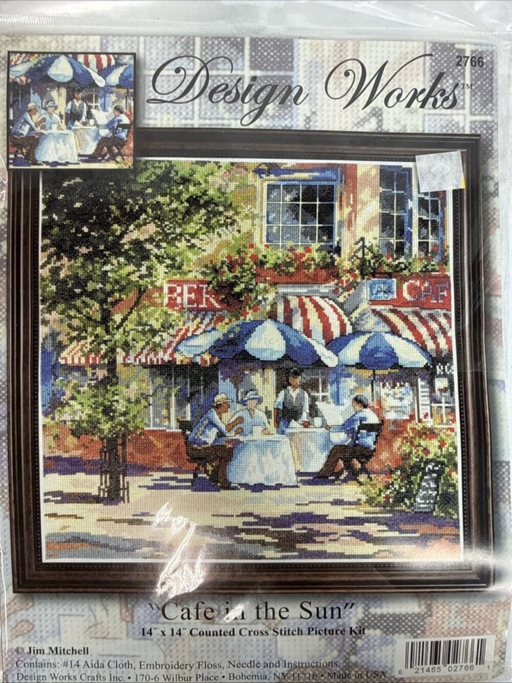 Design Works "Cafe in the Sun" Counted Cross Stitch Kit #2766 Brand New 14X14